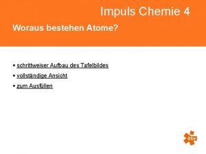 Impuls Chemie 4 Woraus bestehen Atome schrittweiser Aufbau