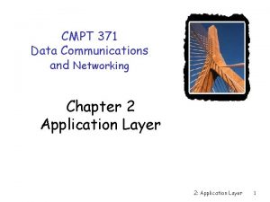 CMPT 371 Data Communications and Networking Chapter 2
