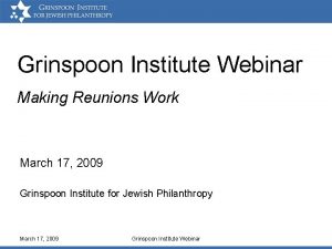 Grinspoon Institute Webinar Making Reunions Work March 17