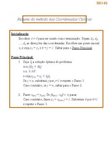 MO01 Resumo do mtodo das Coordenadas Cclicas Inicializao