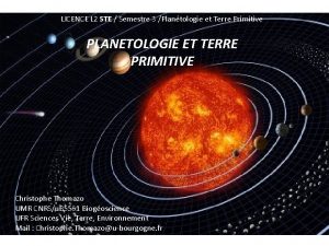 LICENCE L 2 STE Semestre 3 Plantologie et