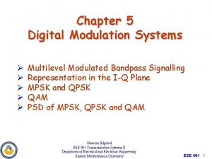 Chapter 5 Digital Modulation Systems Multilevel Modulated Bandpass