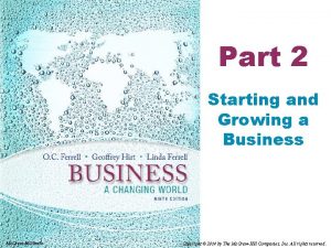 Part 2 Starting and Growing a Business Mc
