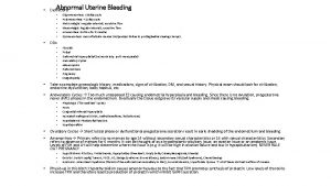 Abnormal Uterine Bleeding Definitions Oligomenorrhea 35 day cycle