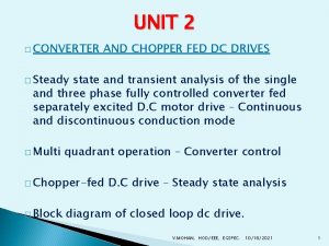 UNIT 2 CONVERTER AND CHOPPER FED DC DRIVES