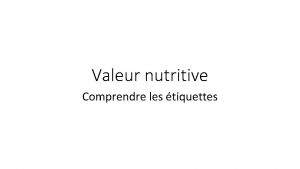 Valeur nutritive Comprendre les tiquettes Quantit 250 ml