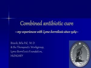 Combined antibiotic cure my experiences with Lyme borreliosis