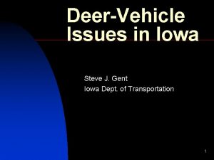 DeerVehicle Issues in Iowa Steve J Gent Iowa