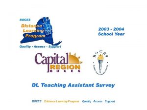 CRB Distance Learning Project BOCES Teaching Assistant Survey