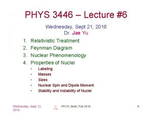 PHYS 3446 Lecture 6 Wednesday Sept 21 2016
