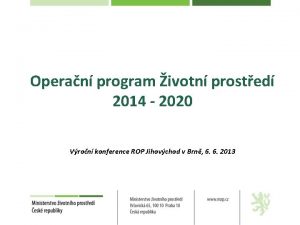 Operan program ivotn prosted 2014 2020 Vron konference