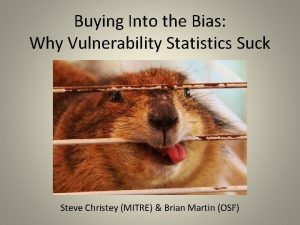 Buying Into the Bias Why Vulnerability Statistics Suck