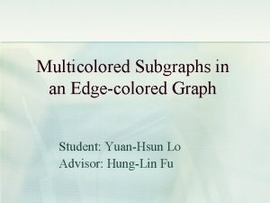 Multicolored Subgraphs in an Edgecolored Graph Student YuanHsun