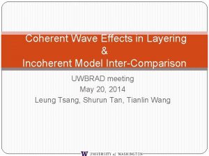 Coherent Wave Effects in Layering Incoherent Model InterComparison