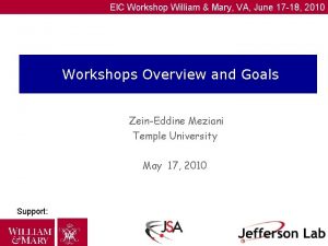 EIC Workshop William Mary VA June 17 18