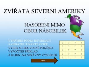 ZVATA SEVERN AMERIKY NSOBEN MIMO OBOR NSOBILEK VYPTREJ