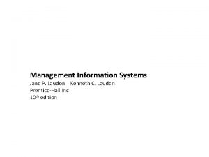 Management Information Systems Jane P Laudon Kenneth C