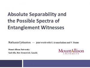 Absolute Separability and the Possible Spectra of Entanglement