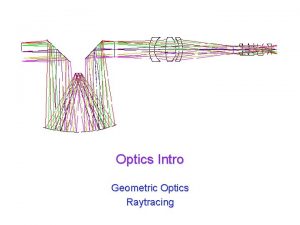 Optics Intro Geometric Optics Raytracing UW ASTR 597