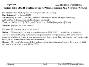 August 2019 doc IEEE 802 15 19 0382