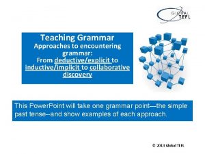 Teaching Grammar Approaches to encountering grammar From deductiveexplicit