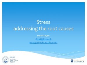 Stress addressing the root causes David Taylor dcmtliv