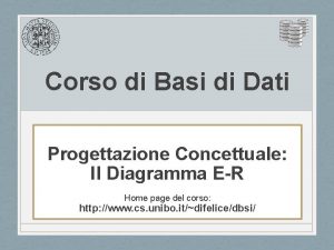 Corso di Basi di Dati Progettazione Concettuale Il