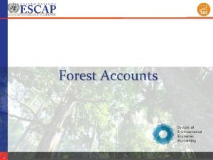 Forest Accounts 1 http www unescap orgourworkstatistics Outline