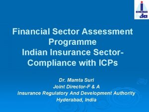 Financial Sector Assessment Programme Indian Insurance Sector Compliance