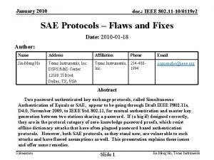 January 2010 doc IEEE 802 11 100119 r