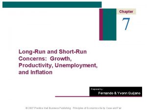 Chapter 7 LongRun and ShortRun Concerns Growth Productivity