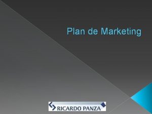 Plan de Marketing I El Plan de Marketing