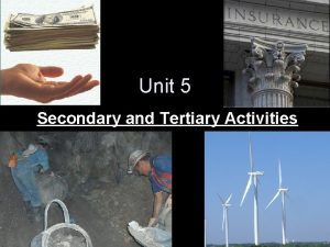 Unit 5 Secondary and Tertiary Activities Introduction to