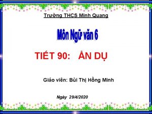 Trng THCS Minh Quang TIT 90 N D
