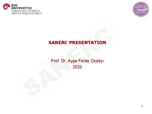 SANERC PRESENTATION Prof Dr Aye Ferda Ocak 2020