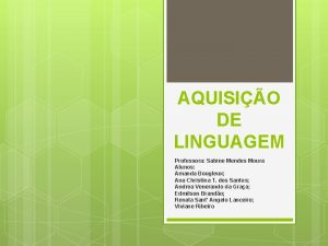 AQUISIO DE LINGUAGEM Professora Sabine Mendes Moura Alunos