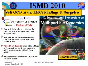 ISMD 2010 Soft QCD at the LHC Findings