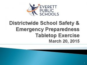 Districtwide School Safety Emergency Preparedness Tabletop Exercise March