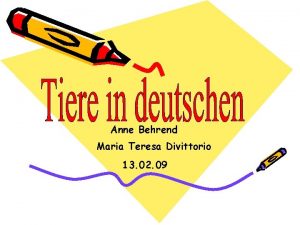 Anne Behrend Maria Teresa Divittorio 13 02 09