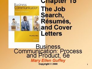 Chapter 15 The Job Search Rsums and Cover