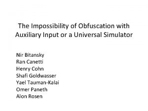 The Impossibility of Obfuscation with Auxiliary Input or