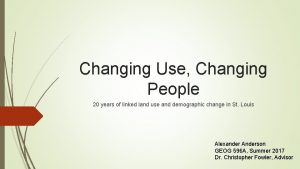 Changing Use Changing People 20 years of linked