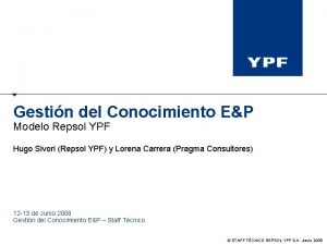 Gestin del Conocimiento EP Modelo Repsol YPF Hugo