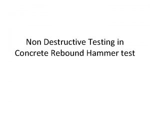 Ndt rebound hammer test