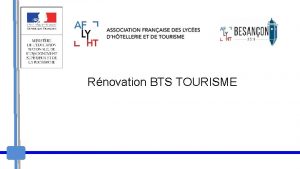 Rnovation BTS TOURISME Projet de spcialisation Unit UF