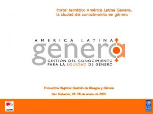 Portal temtico Amrica Latina Genera la ciudad del