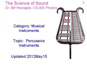 The Science of Sound Dr Bill Pezzaglia CSUEB