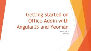 Getting Started on Office Addin with Angular JS