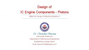 Design of IC Engine Components Pistons 6 ME