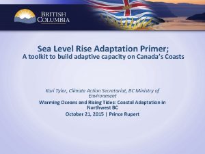 Sea Level Rise Adaptation Primer A toolkit to